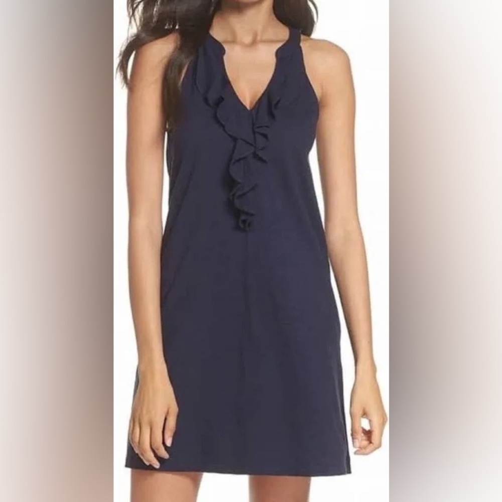 Lilly Pulitzer Navy Blue Ruffle Dress